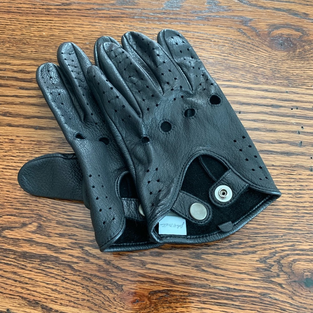 Nordstrom black leather driving gloves